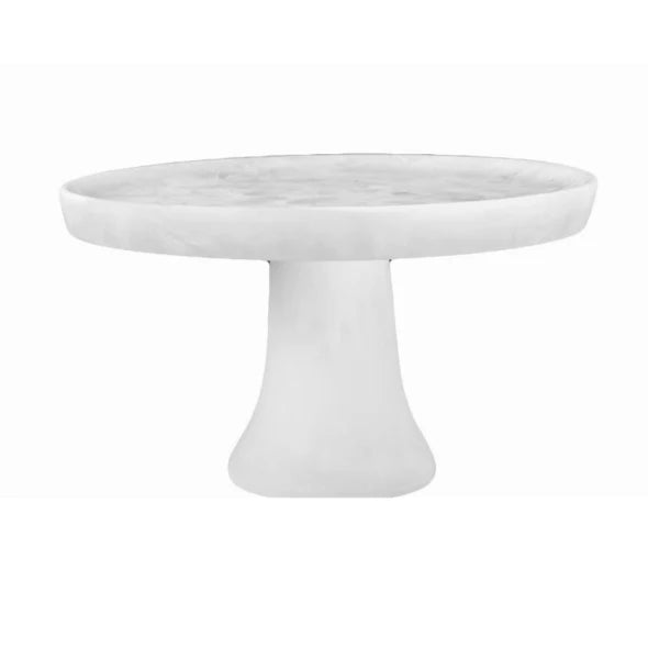 Footed Cake Stand | White Swirl