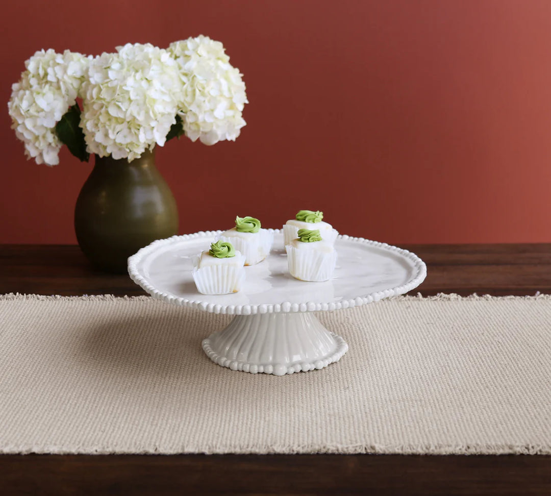 VIDA Alegria Pedestal Cake Plate White
