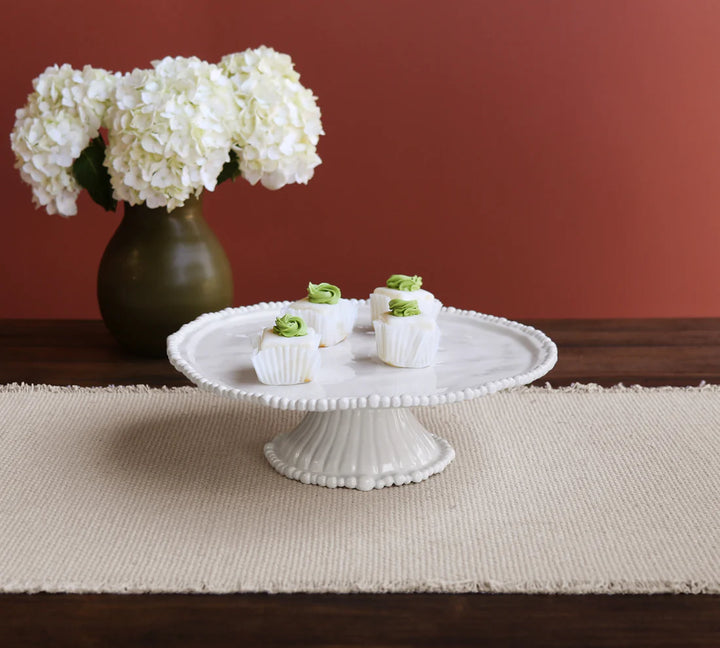 VIDA Alegria Pedestal Cake Plate White