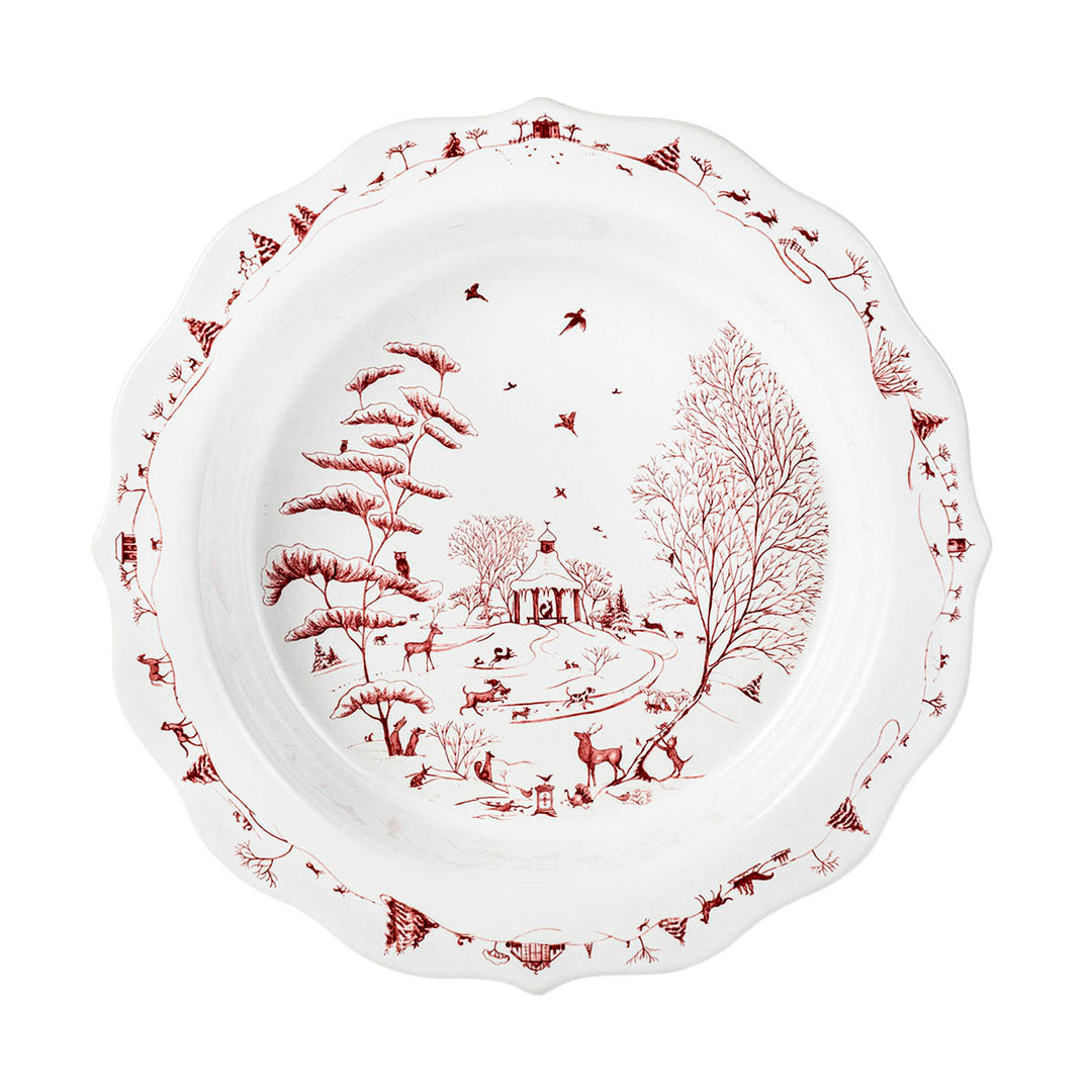 Country Estate Winter Frolic Pie Dish