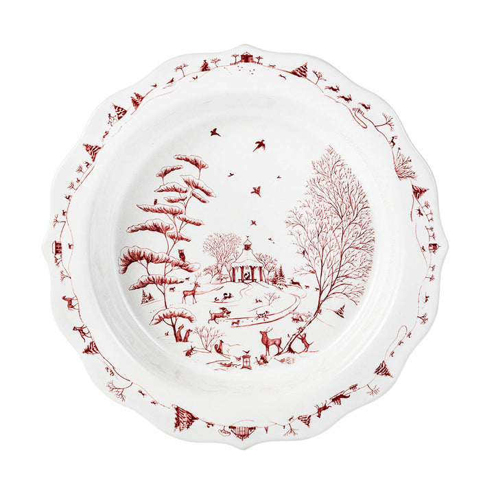 Country Estate Winter Frolic Pie Dish