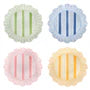 Cabana Stripe Melamine Dessert/Salad Plate Assorted Set/4 - Multi