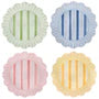 Cabana Stripe  Melamine Dinner Plate Assorted Set/4 - Multi