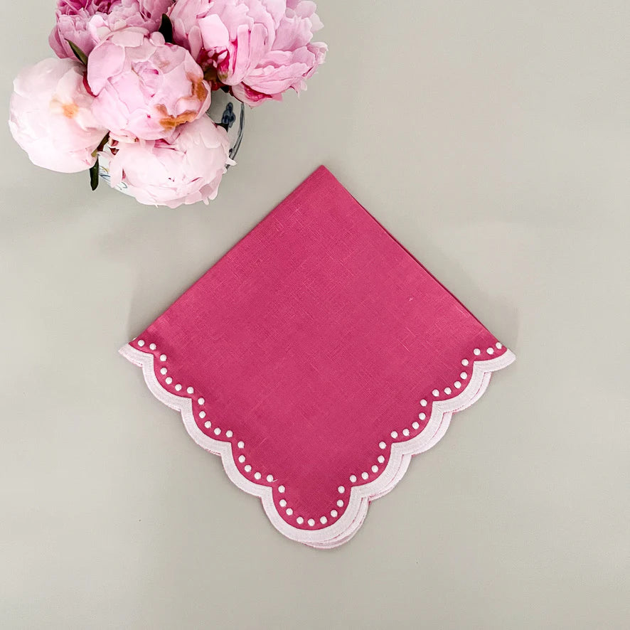 Pink Dots Wide Border Linen