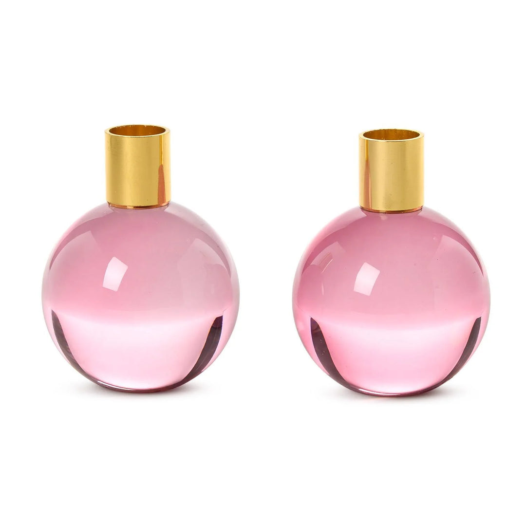 Pink Taper Candleholders
