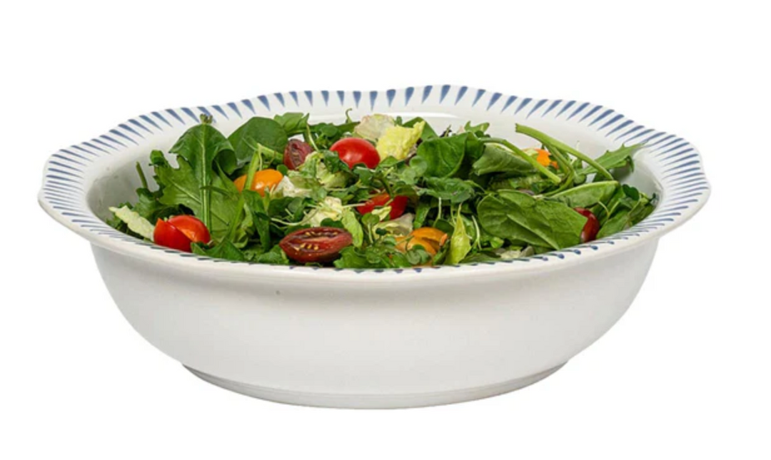 Sitio Stripe 12" Serving Bowl - Delft Blue