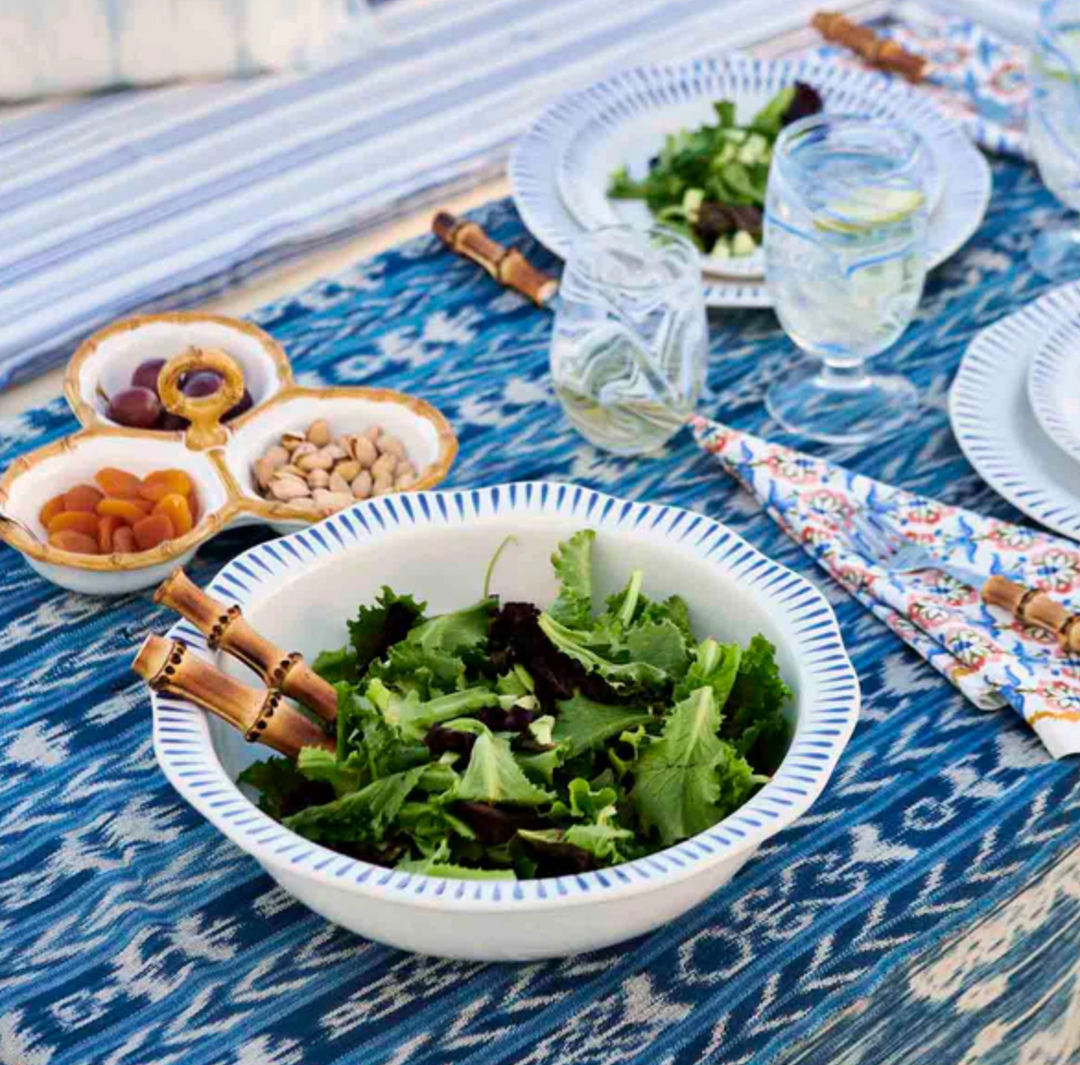 Sitio Stripe 12" Serving Bowl - Delft Blue