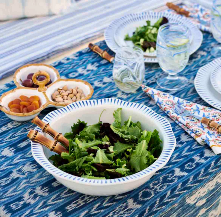 Sitio Stripe 12" Serving Bowl - Delft Blue