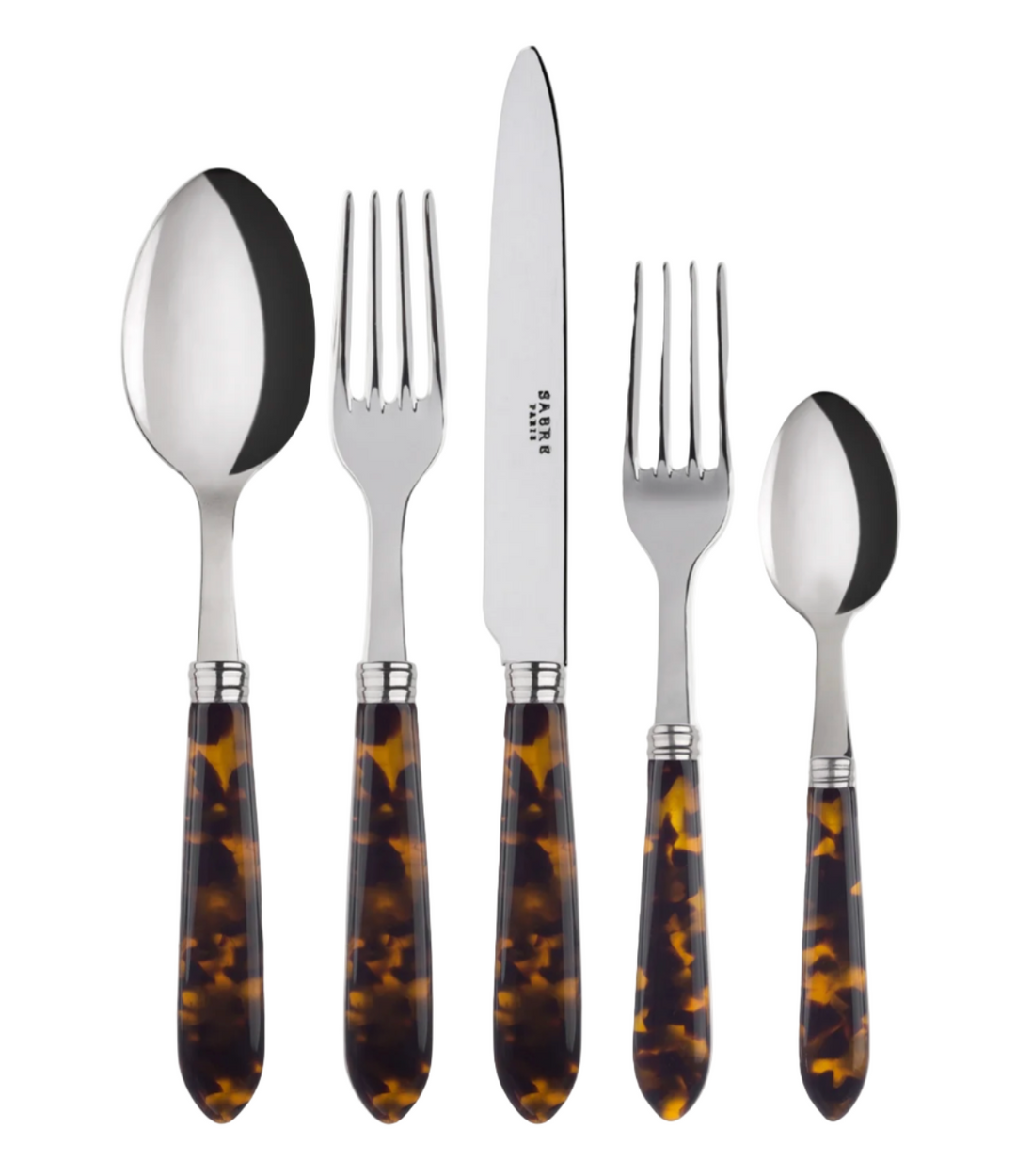 Tortoise, Faux Tortoise Flatware Set of 5