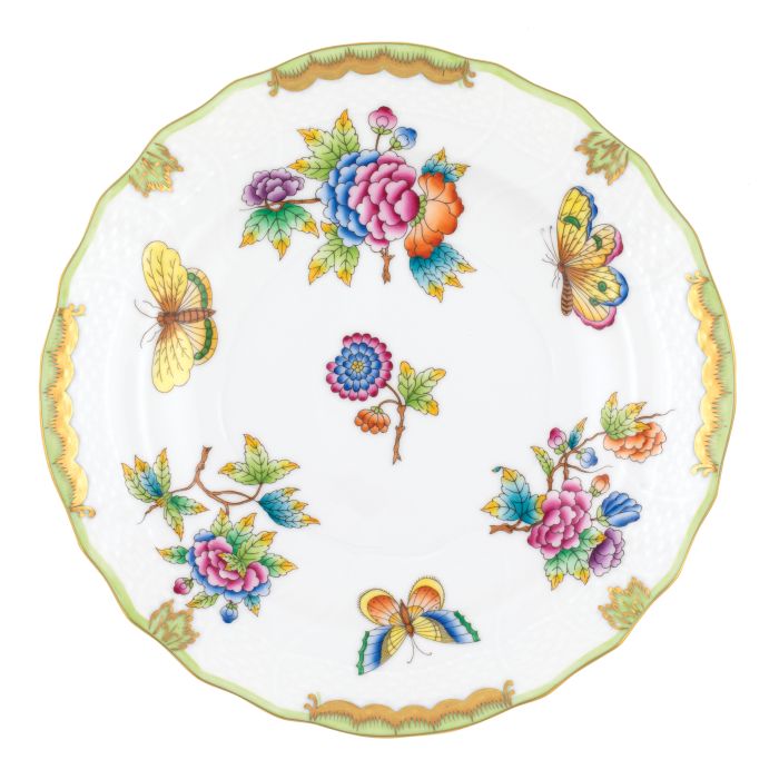 Herend Queen Victoria Green Dessert Plate
